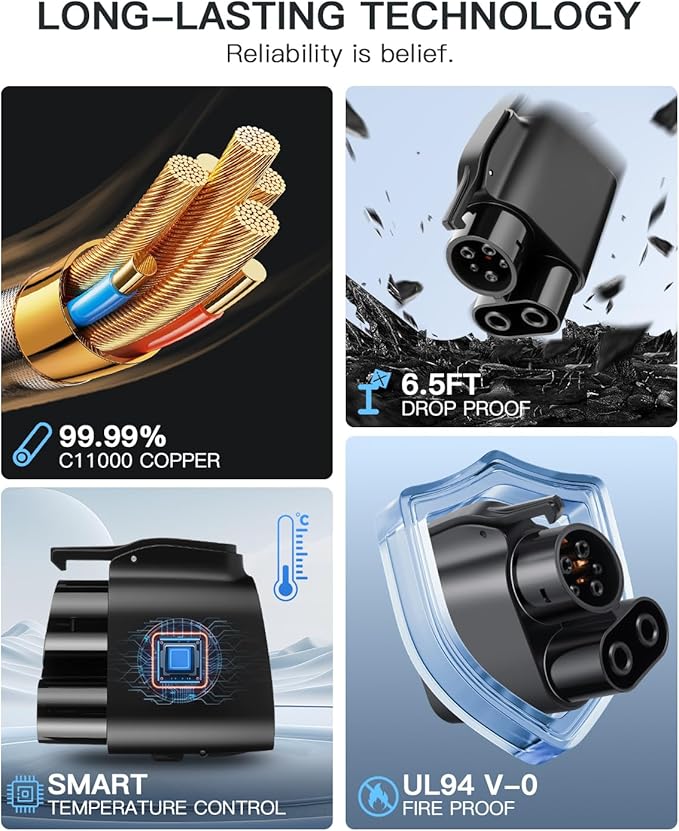 Tesla Supercharger to CCS1 Charger Adapter NACS to CCS1 Adapter, 500A/1000V fit for V3/V4 Tesla Supercharger, Nacs DC Adapter Compatible with Ford, Rivian, GM, Volvo, Polestar, Hyundai CCS1 EVs, Black