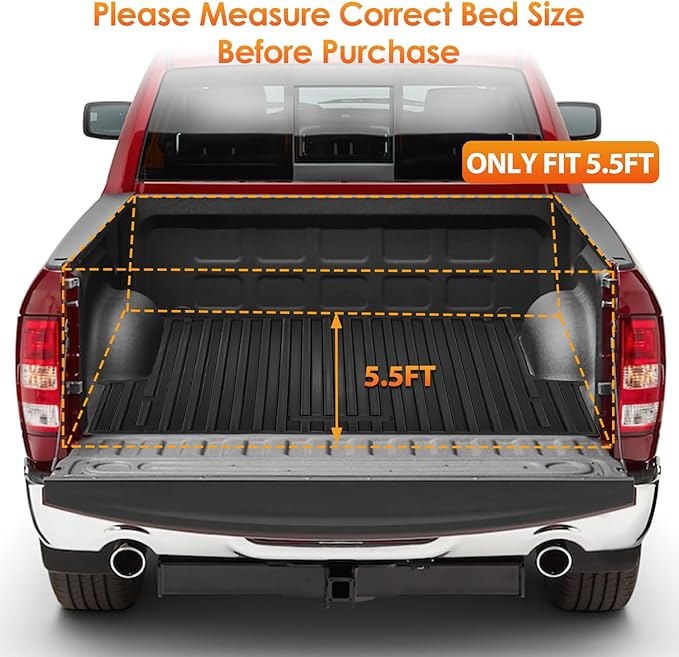 Nilight Soft Tri-fold Truck Bed Tonneau Cover Compatible with Toyota Tundra 2014 2015 2016 2017 2018 2019 2020 2021-5.5ft