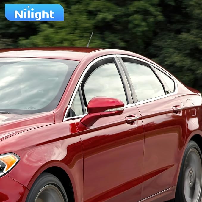 Nilight Vent Window Visors for Ford Fusion 2013 2014 2015 2016 2017 2018 2019 2020, in-Channel Rain Guards, Original Window Deflectors-4PCS