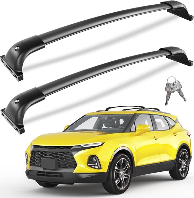 260lbs Lockable Roof Rack Cross Bars Compatible with Chevy Chevrolet Blazer 2019-2026 (Not for Blazer EV), Heavy Duty Aluminum Roof Rails Crossbars Cargo Canoe Black Rooftop Luggage.
