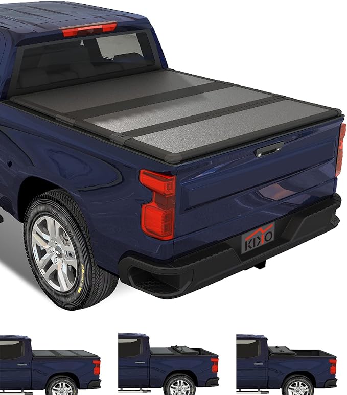 Kikito Professional FRP Hard Tri-Fold Truck Bed Tonneau Cover for 2007-2025 Silverado Sierra 1500 with 6.6ft (78.8-78.9in) Bed