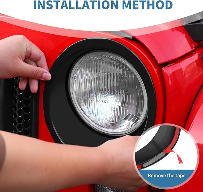 for Jeep JK Front Grille Inserts & Headlight Cover Trim Ring for Jeep Wrangler JK JKU 2007-2017 Black Exterior Accessories 9pcs