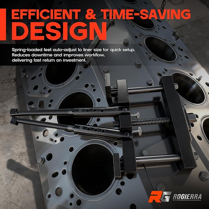 Universal Cylinder Liner Puller Tool for Mack, Cummins, CAT & Caterpillar - Heavy Duty Diesel Engine Wet Liner Removal (3-7/8" to 6-1/4" Bore) - Compatible with PT-6400-C, M50010-B, 3376015 Models