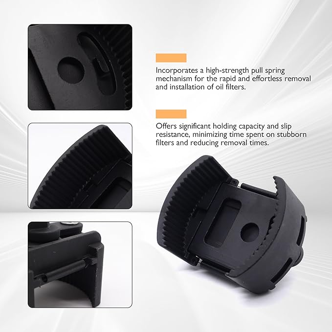 Universal Adjustable Oil Filter Wrench Removal Tool 3.15-4.13 inch (80-105mm) 1/2" Drive