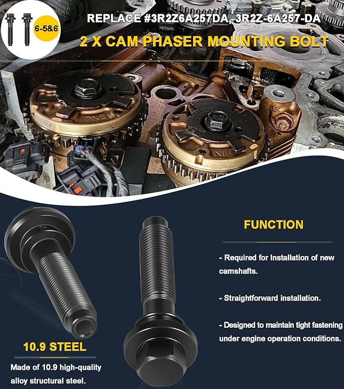 Timing Belt Tools Kit For Ford 4.6L 5.4L 6.8L 3V Engines, Valve Spring Compressor Tool Kit, Cam Phaser Holding Tool, Timing Chain Wedge Tool, Crankshaft Positioning Holder and Cam Phaser Mounting Bolt