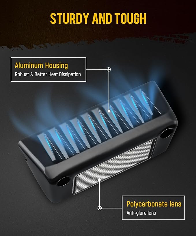 Partsam 2Pcs RV Porch Lights, 21LEDs Aluminum RV Exterior LED Light 1000LM White IP67 Waterproof for RV Camper Motorhome Trailer Trailer Boat