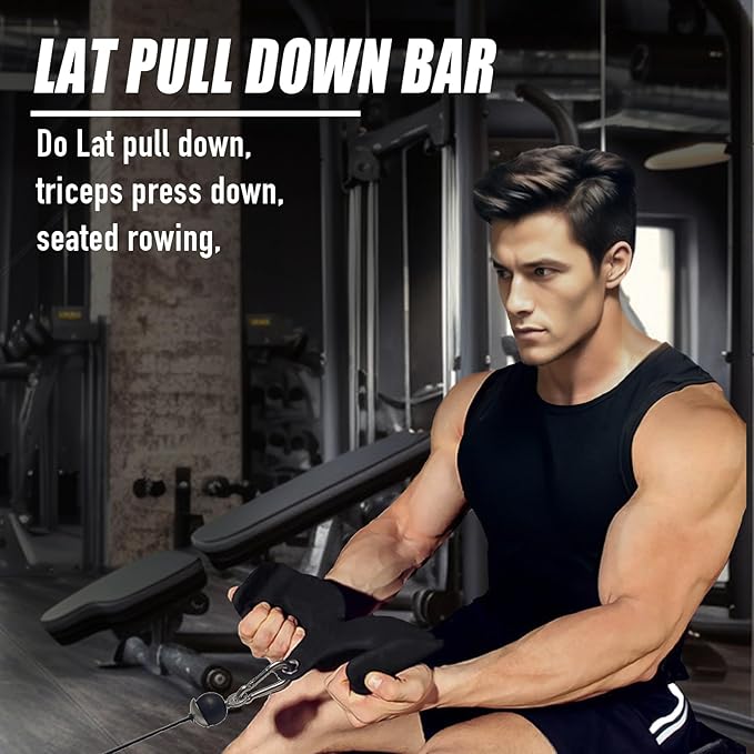 Ergonomic LAT Pull Down Bars, Back and Triceps Strength Training Equipment, LAT Pulldown Attachments, Cable Attachments for Home Gym