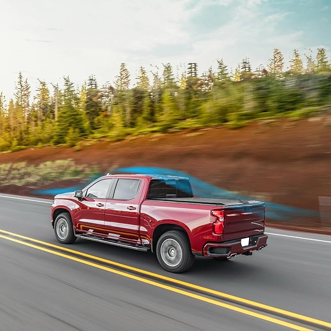 Retractable Truck Bed Tonneau Cover for 2014 2015 2016 2017 2018 2019 2020 2021 2022 2023 2024 2025 2026 Chevy Silverado/GMC Sierra 1500 (5'8" /69" Bed) Retractable Hard Truck Bed Cover Key Lock