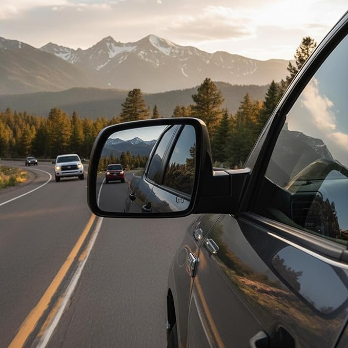 DWVO Side Door Mirror Compatible with 2007 2008 2009 2010 2011 2012 2013 Tundra, Left Driver Side Mirror with Power Heated Manual Folding Black