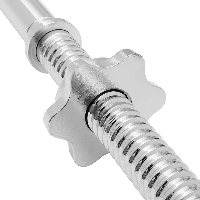 Philosophy Gym 1" Standard Weightlifting Barbell - Threaded Straight Bar with Star Collars