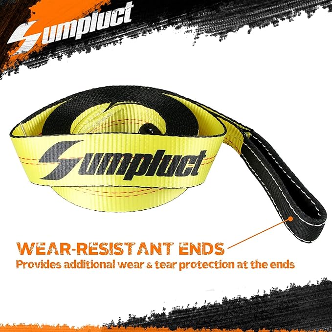 2 Pack Tow Strap 2" x 20 ft 20000 lbs Break Strength Kinetic Recovery Tow Rope with Loops,Emergency Towing Straps,Tree Saver Snatch Ropes for ATV,UTV,Car,Tractor,Vehicles,Boat,Trailer Accessories