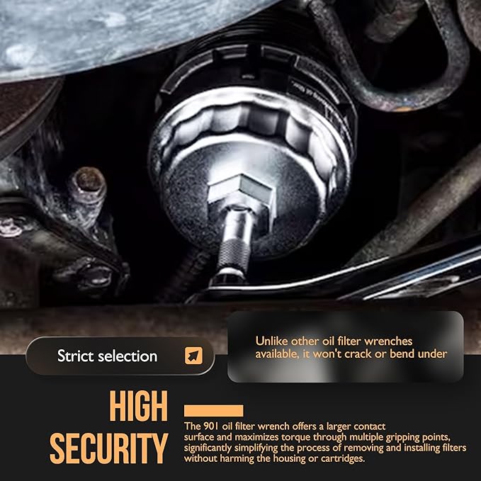 64mm/2.5Inch Inner Diameter 14 Flutes Oil Filter Wrench, Compatible with Wix 57356 15400-PLM-A02 Oil Filter, Compatible with Honda Accord Acura Civic CRV Nissan Sentra, Tool For Car Users