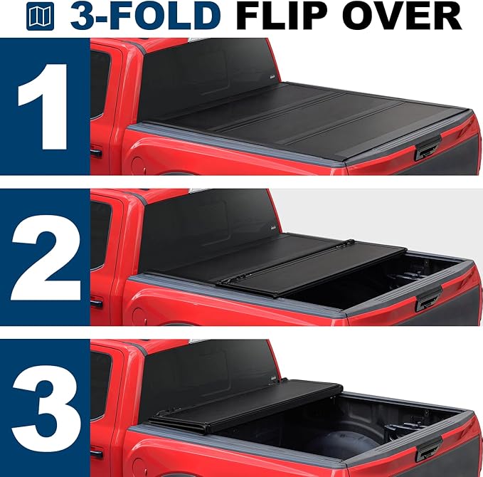 FASTFIT HTL Low-Profile Hard Tri-Fold Tonneau Cover for 2020-2025 Chevy Silverado/GMC Sierra 2500 HD/3500 HD, 6.9ft (82.2in) Truck Bed | Not for CarbonPro