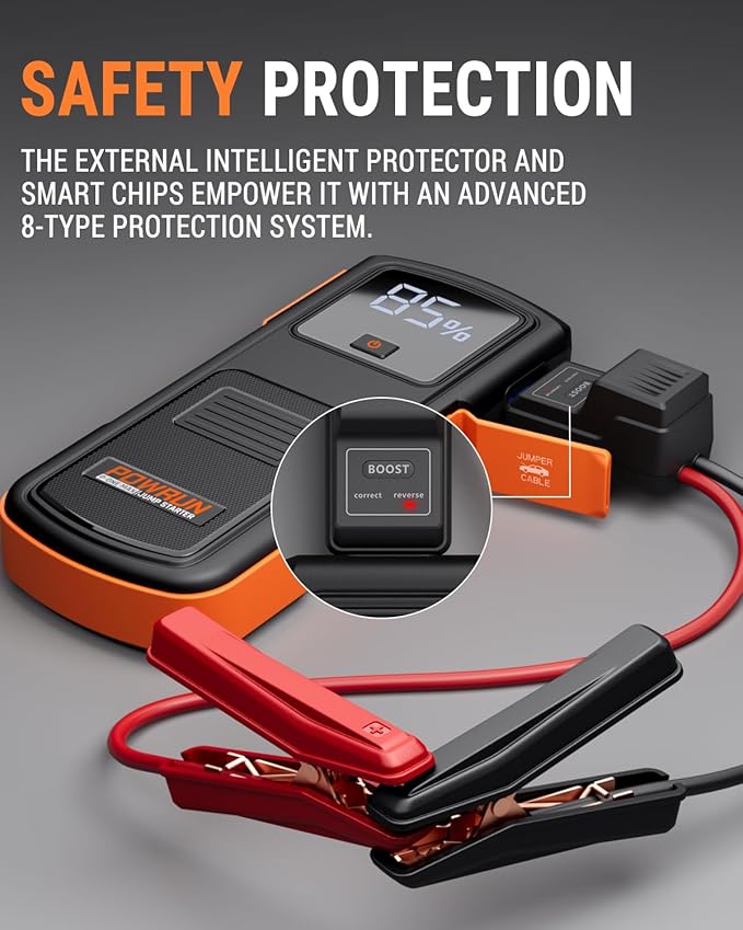 Powrun P-ONE MAX Jump Starter, 4000A Portable Jump Box, Car Jump Starter Battery Pack for All Gas or Diesel Engines up to 10.0L, 12V Car Battery Jump Starter with a Carrying Case