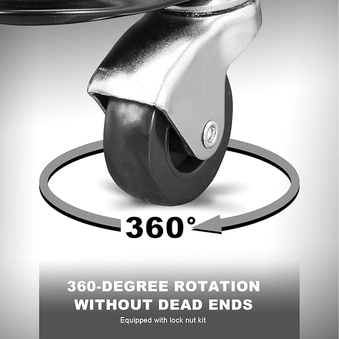 Torin 250lb Rolling Automotive Creeper Garage/Shop Seat: Padded Mechanic Stool with Tool Large Tray Suitable for garages, Repair Shops,Black