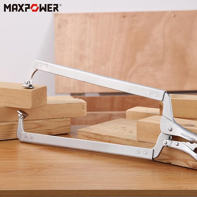 MAXPOWER 24-inch C Clamp Locking Pliers, Large Locking C Clamp with Grip Swivel Pads, MAX Jaw Capacity Up to 10"