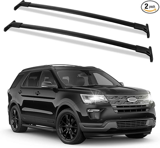 FLYCLE Roof Rack Crossbars Compatible with 2016-2019 Explorer, Car Cargo Roof Racks Cross Bars Rooftop Luggage Kayaks Bicycles Snowboard Canoe Carrier Cargo Bag