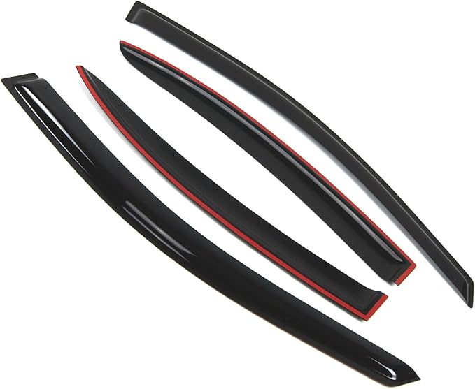 TuningPros Outside Mount Window Vent Visors Rain Guards Compatible with Hyundai Accent 2006-2011 | Side Window Wind Deflectors Rain Shields | Smoke Tinted, 4 Pcs Set, DGWV-249