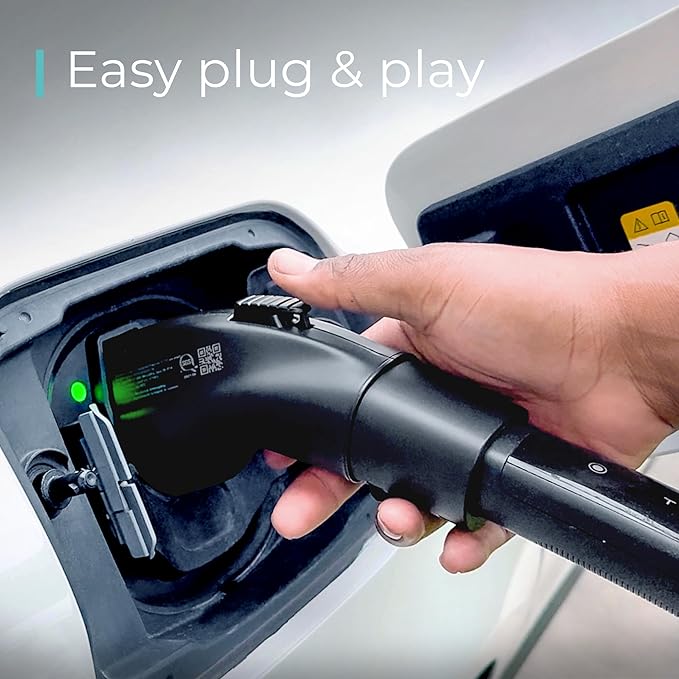 Lectron Tesla to J1772 Charging Adapter, Max 80 Amp & 250V - NACS Converter, Compatible with Tesla High Powered Connectors, Destination Chargers & Mobile Connectors for J1772 Electric Vehicles(Black)