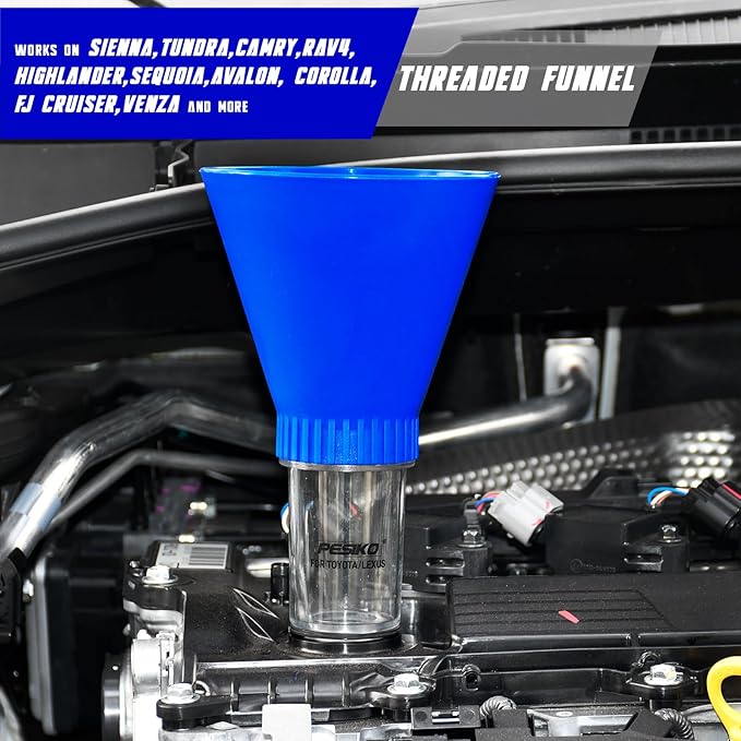 64mm Oil Filter Wrench, Drain Hose & Engine Oil Funnel for Toyota, Lexus and Scion 2.0-5.7L Engine Cartridge Style Oil Filter Remover Tool