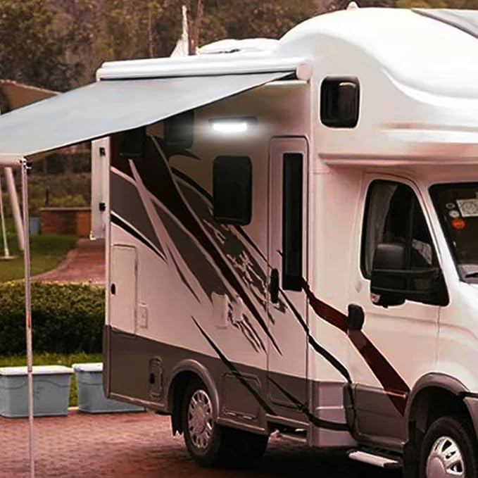 Flood beam Porch Light - LED 20W 2000LM Porch Utility Light - 12/24V DC - Curved Designed Wide Angle - Super Bright - Durable Design - Ideal for RV Trailer Truck Tractor (6000K Xenon White)