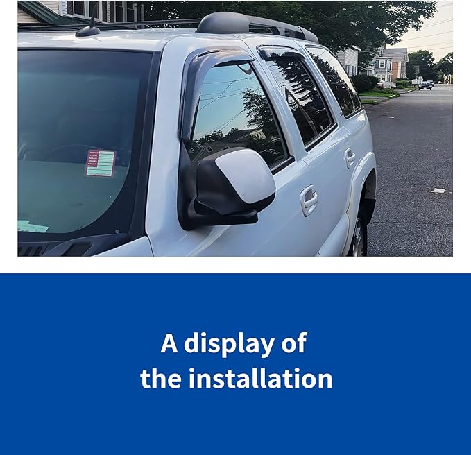 Smoke Window Visor Compatible with 2002-2006 Avalanche/Escalade/Silverado Crew Cab Rain Guards Wind Deflector 94355