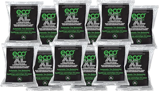 ECO Balance 08-ECOXL12 ECO XL Extreme Condition Tire/Wheel Balancing Beads - Off-Road Vehicles, Light Duty Truck Tires, (12) 8oz Balance Bead Bags, (12) Valve Caps