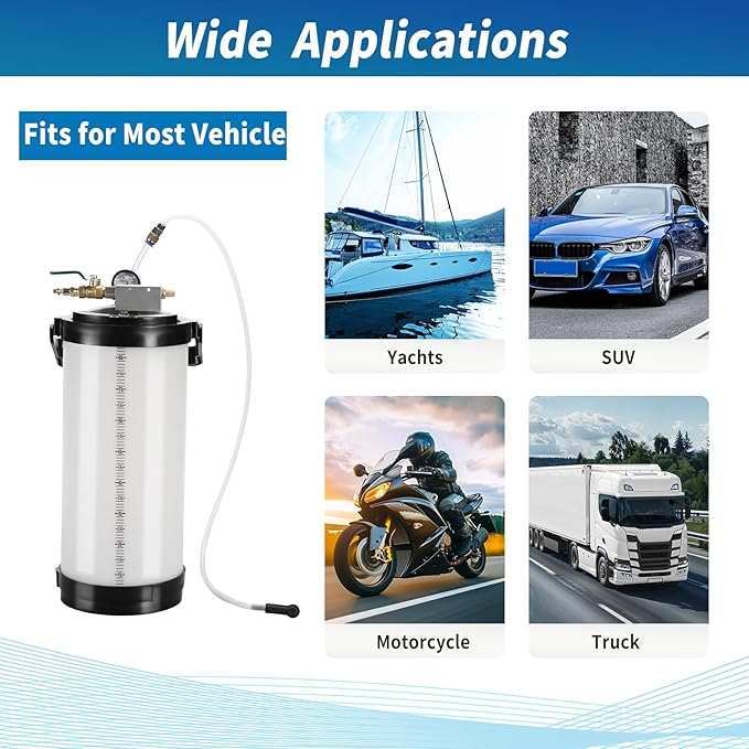 8L Aerodynamic Fluid Extractor，Oil Pump with Oil Change Hose, Oil Extractor Pump for Vacuum Suction of Oil, Stable and Not Deformed, Suitable for Cars, SUVs, Trucks, Yachts