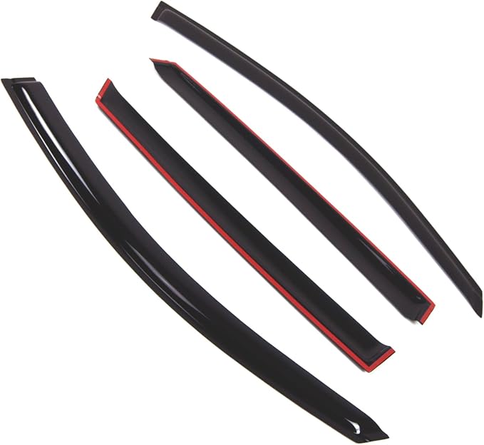 TuningPros Outside Mount Window Vent Visors Rain Guards Compatible with Kia Sorento 2014-2018 | Side Window Wind Deflectors Rain Shields | Smoke Tinted, 4 Pcs Set, DGWV-815