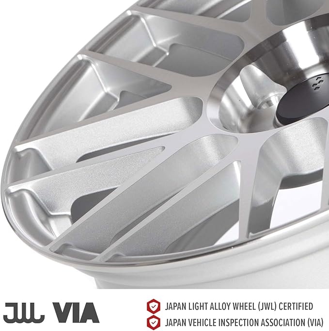 Circuit Performance CSF11 18x8" Gloss Silver/Machined Face 5x114.3 [+40mm] Wheel Compatible with Honda Accord, Civic, CRV, Toyota Camry Rav-4 etc