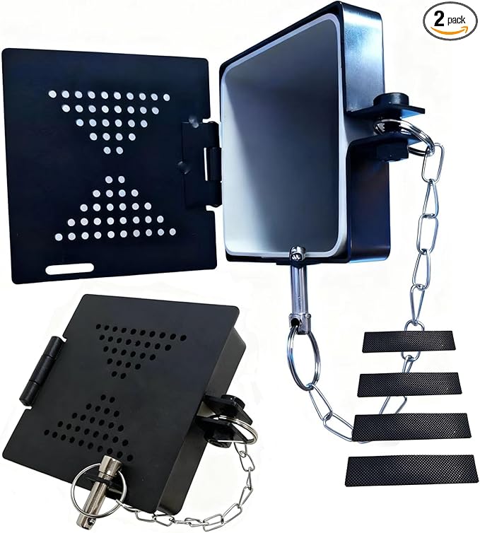 2 Pack RV Bumper End Cap, Premium Steel RV Bumper Cap, Fits Standard 4-Inch Square Camper Bumpers, No-Insect Vent Holes, Secure Sewer Hose Storage, Travel Trailer Must-Have