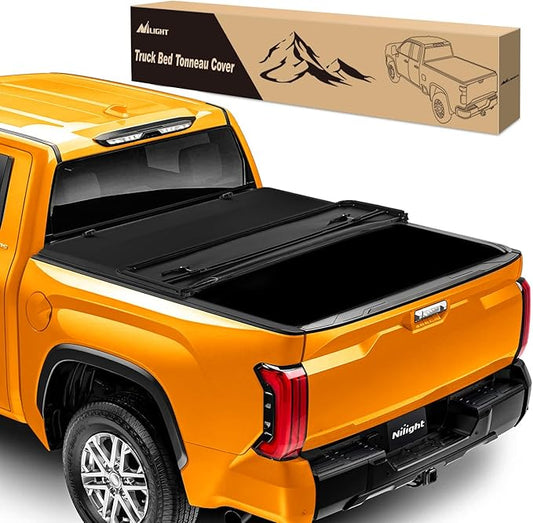 Nilight Soft Tri-fold Truck Bed Tonneau Cover Compatible with Toyota Tundra 2022 2023 2024-5.5ft
