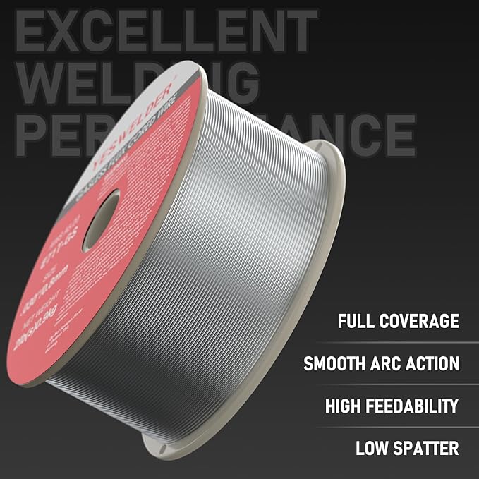 YESWELDER E71T-GS Flux Core Welding Wire, Mild Carbon Steel .030“ 2LB 3Packs, Gasless MIG Wire