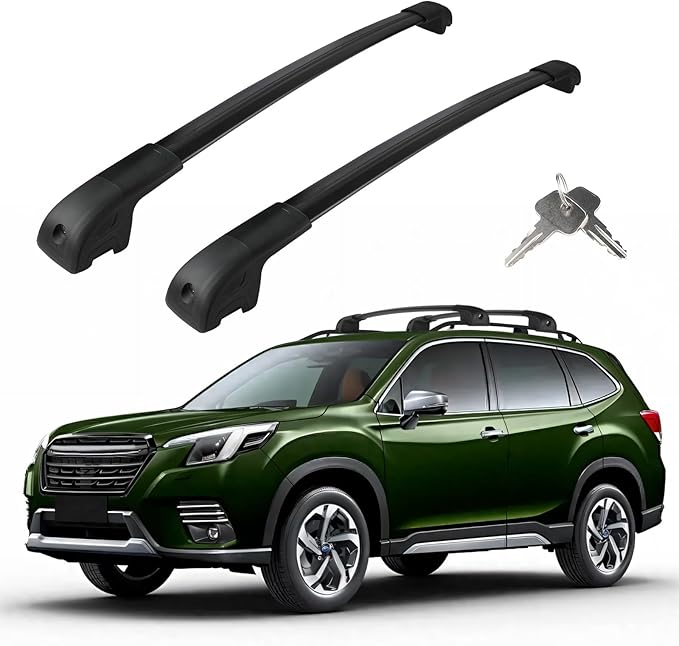 Roof Rack Cross Bars Compatible with Subaru Forester 2014-2026, Adjustable Aluminum Heavy Duty 300 LBS Anti-Theft Lock Cargo Carrier Rooftop Crossbar Accessories for Bike, Basket, Snowboard, Luggage