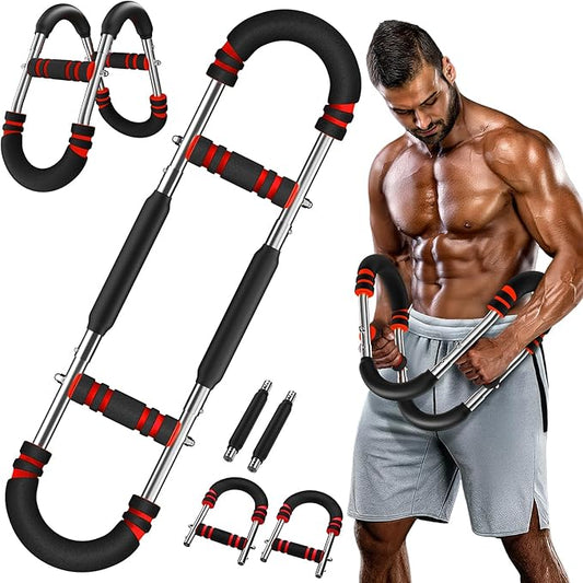 Twister Arm Trainer, 30-100lb Adjustable Chest Workout Bar, Power Twister Arm Trainer for Men, Chest Workout Equipment, Forearm Strengthener Arm Trainer