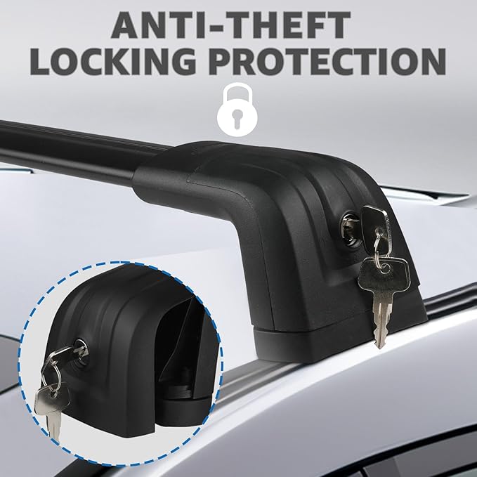 Roof Rack Cross Bars Compatible with Ford Explorer 2020-2026, Adjustable Aluminum Heavy Duty 300 LBS Anti-Theft Lock Cargo Carrier Rooftop Crossbar Accessories for Bike, Basket, Snowboard, Luggage