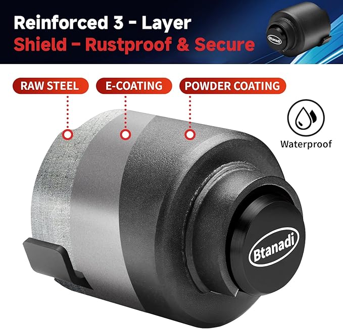 Trailer Lock Fits 2 5/16 Inch Coupler, Upgraded Heavy-Duty Steel Hitch Lock, Anti-Theft & Pry-Resistant for RV, Boat, Cargo Trailer (Black)