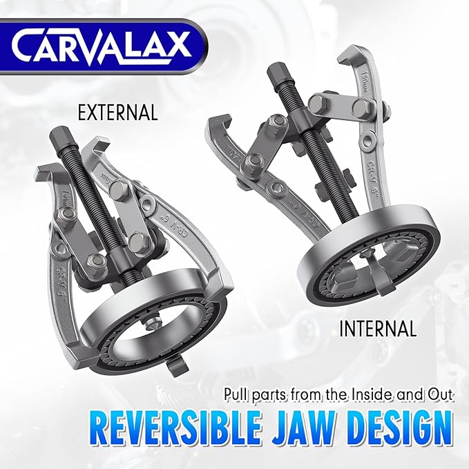 Gear Puller Set, Reversible 2 & 3-Jaw Puller Set, CR-V Steel 3" 4" 6" 8" Bearing Puller Kit (24pc) for Gear, Bearing, Pulley and Flywheel, Puller Tool with Black Carry Box