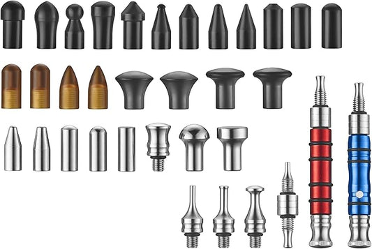 34PCS Tap Dow Dent Repair Tool Kit, Paintless Removal Tools, Auto Body Motorcycle Gas Tank Dent Ding Fix Tools