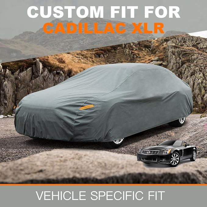 Kayme Heavy Duty Car Cover Custom Fit Cadillac XLR (2003-2009) Waterproof All Weather for Automobiles, Full Exterior Covers Sun Rain UV Protection.（Deliver About 3-10 Days）