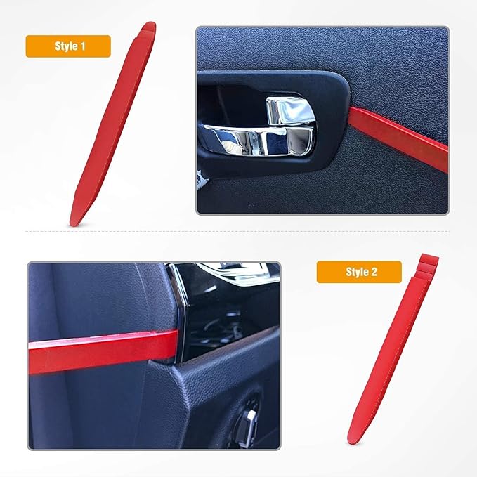 GOOACC 5 PCS Nylon Auto Trim Removal Tool Kit No-Scratch Removal Tool Kit for Car Panel & Audio Dashboard Dismantle Red