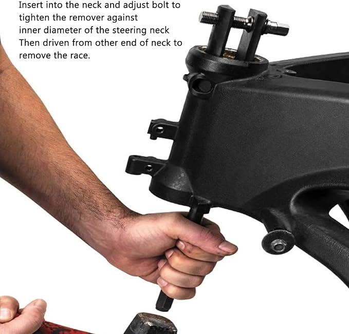 Neck Bearing Race Puller, Universal Heavy Duty High Strength Steering Neck Bearing Race Remover for 1‑1/8in to 2‑5/8in ID Races