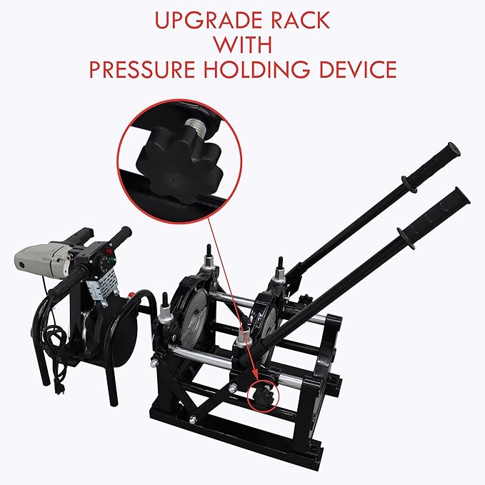 TECHTONGDA Pipe Welding Machine Electric Tube Butt Fusion Equipment for PE PP PB PVDF PPR 2.48-6.30inch Hand Push Two Clamps