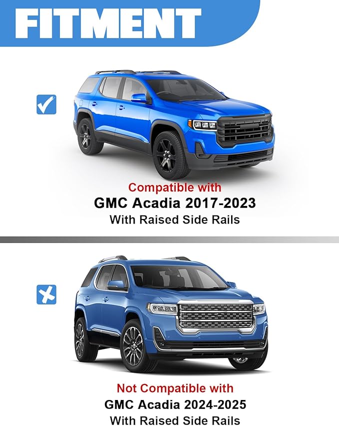 FengYu 300lb Lockable Roof Rack Cross Bars Compatible with GMC Acadia 2017 2018 2019 2020 2021 2022 2023,Heavy Duty Aluminum Roof Rails Crossbars Cargo Bars Canoe Rooftop Black Carrier Luggage