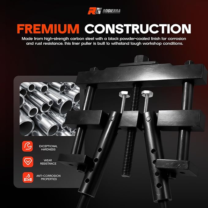 Universal Cylinder Liner Puller Tool for Mack, Cummins, CAT & Caterpillar - Heavy Duty Diesel Engine Wet Liner Removal (3-7/8" to 6-1/4" Bore) - Compatible with PT-6400-C, M50010-B, 3376015 Models