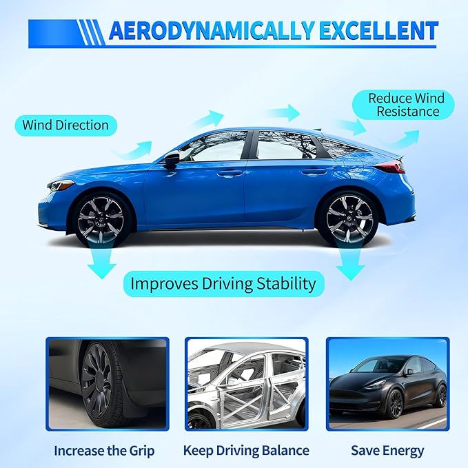 Nilight Spoiler Fit for Honda Civic Sedan 2022 2023 2024 2025 22 23 24 25 Spoilers for Cars Rear Spoiler Wing ABS Sporty Appearance Rear Trunk Lip Accessories No-Drill Installation, Glossy Black