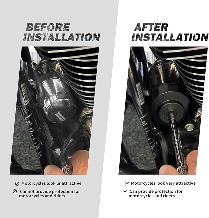 HDBUBALUS Oil Filter Wrench Tool for Harley, Oil Filter Cap Removal Tool Socket For 1984-later Harley Motorcycle Oil Change Filters with 76 x 14 Flutes (Except '15-later XG)