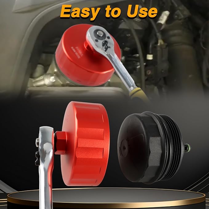 CNC 86.5mm 16 Flutes Oil Filter Wrench Removal Tool to Change Oil Compatible with BMW Volvo with 86mm Filter Housing