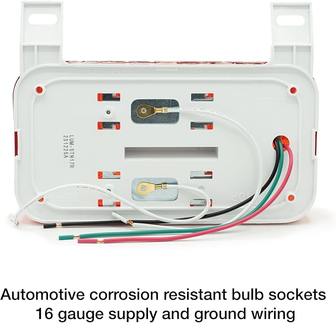Lumitronics Red Surface Mount Stop/Turn/Tail, License Bracket/Light for RV, Trailer, Camper, 5th Wheel and Motorhomes (White)