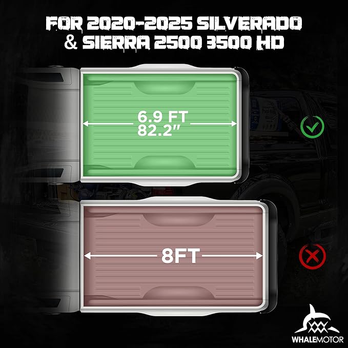 Hard Folding Truck Bed Tonneau Cover Compatible with Chevy Silverado & GMC Sierra 2500 3500 HD 2020(New) 2021 2022 2023 2024 2025 6.9 ft Standard Box(No CarbonPro Bed), Tri Fold On Top Style